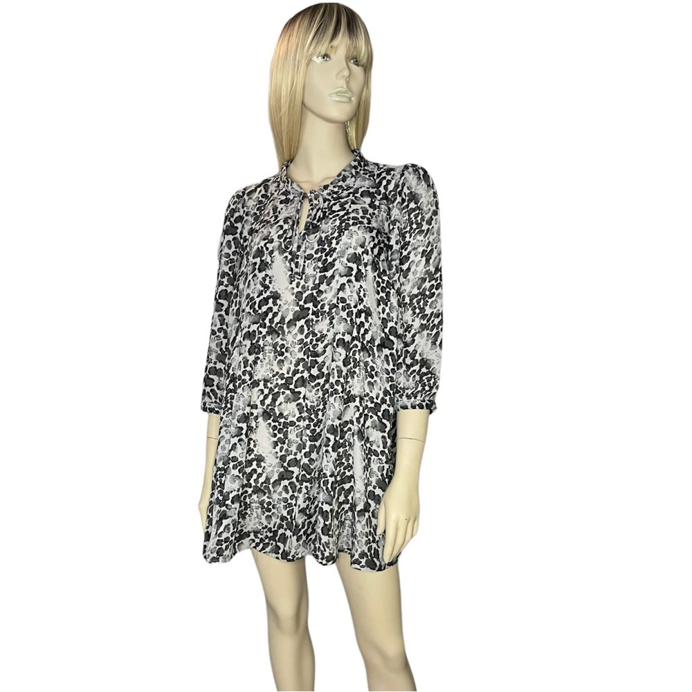 Daniel Rainn grey leopard print dress